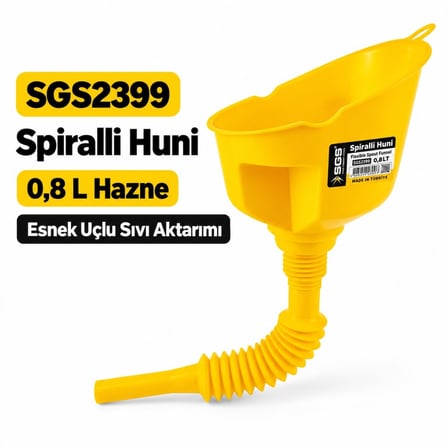 SGS Spiralli Huni 0,8 L Esnek Uçlu Sıvı Aktarma Hunisi