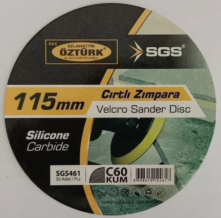 SGS Cırtlı Zımpara 115 mm 60 Kum Kaba Ahşap Metal Kazıma Diski SGS461 - 10 Adet