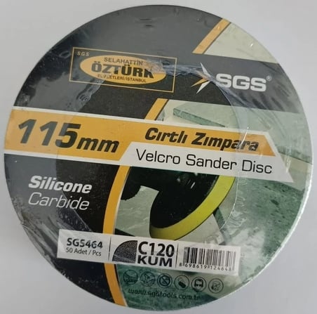 Sgs Cırtlı Zımpara 115 Mm 120 Kum Ahşap Metal Zımparalama Diski Sgs464 - 10 Adet