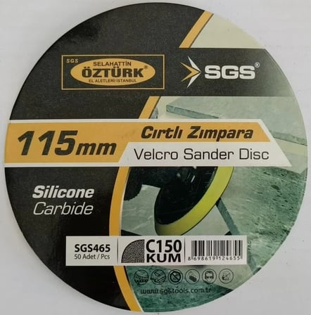 SGS Cırtlı Zımpara 115 mm 150 Kum Ahşap Metal Zımparalama Diski SGS465 - 10 Adet