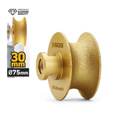 SGS2791 M14-75x30 Mm Vakum Elmas Mermer Granit Taşlama Diski Tam Profil