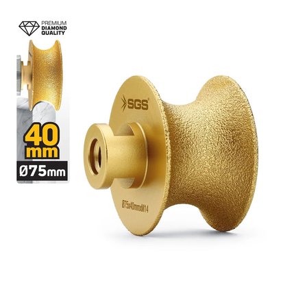 SGS2792 M14-75x40 Mm Vakum Elmas Mermer Granit Taşlama Diski Tam Profil