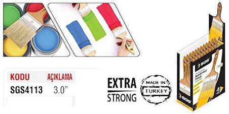 Sgs Profesyonel Ahşap Saplı Kestirme Fırçası 3 Numara 3.0" SGS4113