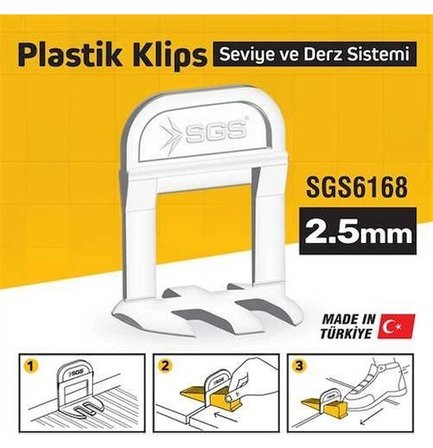 SGS6168 2,5 mm Derz Seviye Tespit Klipsi (PK/100 Adet)