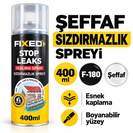 SGS Şeffaf Sızdırmazlık Spreyi 400 ml F-180 Su Kaçağı ve Çatlak Yalıtımı