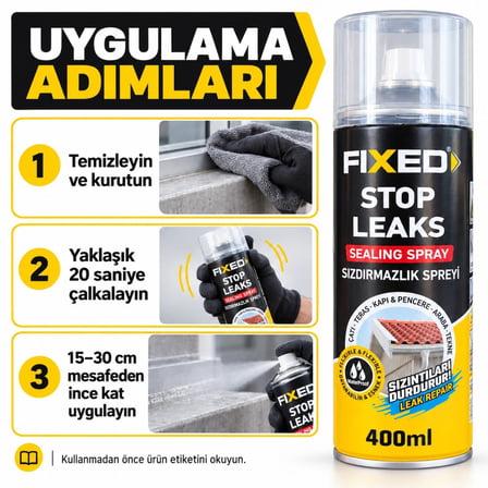 SGS Şeffaf Sızdırmazlık Spreyi 400 ml F-180 Su Kaçağı ve Çatlak Yalıtımı