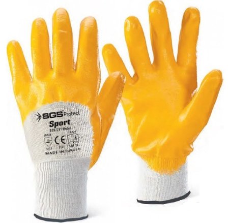 SGS7211 Sport-10 Latex Kaplı Pamuk Eldiven 10 Adet