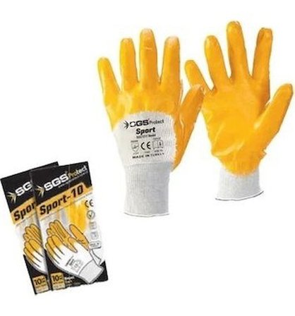 SGS7211 Sport-10 Latex Kaplı Pamuk Eldiven 10 Adet