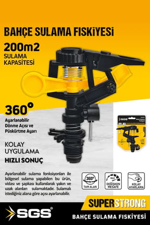 4252 Bahçe Sulama Fıskiyesi 360 Derece Dönebilen 200 M2 Sulama Kapasiteli