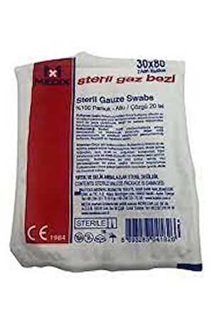MEDİX Steril Hidrofil Gazlı Bez 30x80 Cm (2 Adet 30x40 Cm)