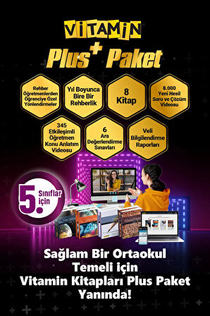 Vitamin 5. Sınıf Plus Kitap ve Dijital Eğitim Seti MEB Uyumlu Rehberlik Destekli Eksik Tamamlama