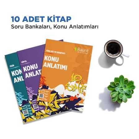 Raunt 10. Sınıf Mentörüm Paketi 30 Canlı Özel Ders + Birebir Sınav Koçluğu Yapay Zeka Destekli Dijital Platform ve 9 Parça Basılı Kitap Seti