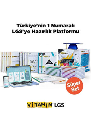 Vitamin 8. Sınıf LGS 2026 Sınava Hazırlık Seti - 28 Soru Bankası + 13 Deneme Sınavı | LGS Süper Tam Set