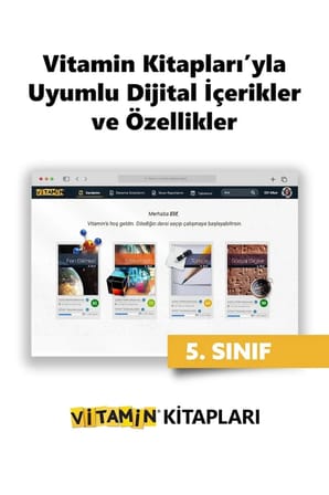 Vitamin 5. Sınıf Premium Paket - 8 Kitap Basılı Set + 30 Canlı Özel Ders ve Rehberlik Koçluk Seti + Yapay Zeka Destekli Dijital Platform