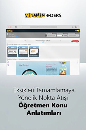 Vitamin 7. Sınıf Matematik (e-Ders) | 2225 Yeni Nesil Soru, 1976 Dakika Video | Yazılıya Hazırlık