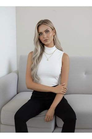Kadın 4'lü Sıfır Kol Kolsuz Body VİSKON Boğazlı Body 4 Adet Balıkçı Beyaz