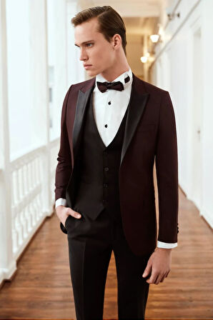 Gk 360 Slim Fit Duble Manşet Ata Yaka Beyaz Damatlık Smokin Gömlek 