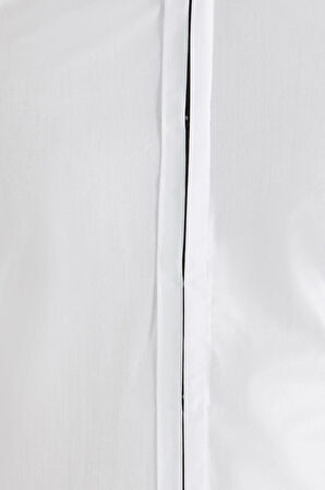 Gk 362 Slim Fit Duble Manşet Gizli Düğme Ata Yaka Beyaz Damatlık Smokin Gömlek 