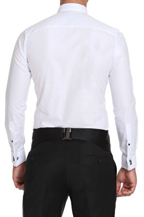 GK 503 Slim Fit Beyaz Klasik Gömlek
