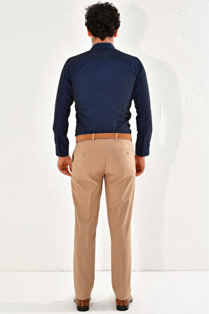 P 1061 Slim Fit Bej Klasik Pantolon