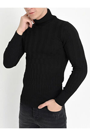 TR 819 Slim Fit Siyah O Yaka Triko