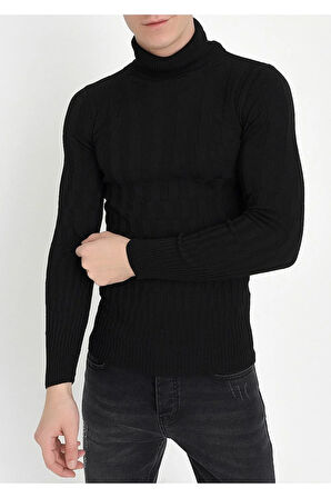 TR 819 Slim Fit Siyah O Yaka Triko
