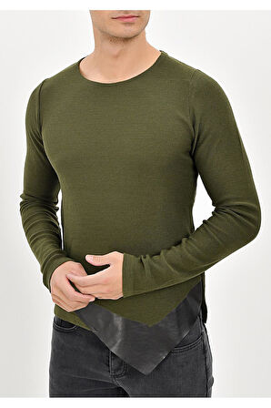 ETR 04 Slim Fit Yeşil O Yaka Triko