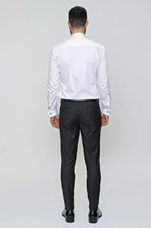 P 2020 Slim Fit Siyah Klasik Pantolon