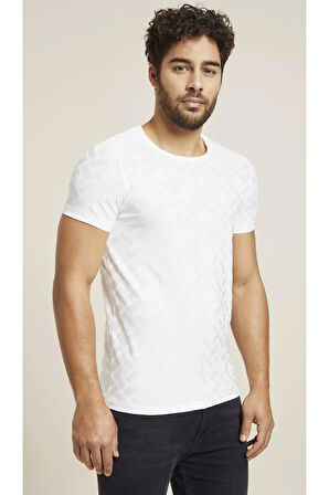 TS 769 Slim Fit Beyaz Spor T-Shirt