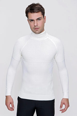 TR 822 Slim Fit Ekru Spor Triko