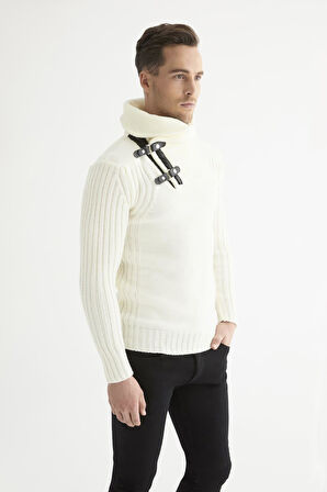 TR 828 Slim Fit Ekru Spor Triko