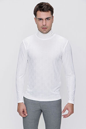 TS 775 Slim Fit Ekru Basic T-Shirt