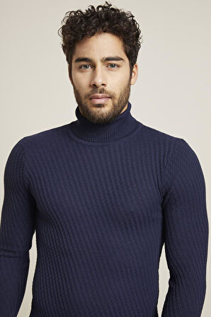 TR 835 Lacivert Balıkçı Triko