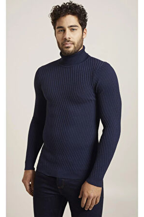 TR 835 Lacivert Balıkçı Triko