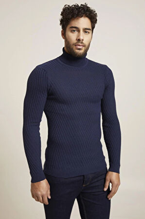 TR 835 Lacivert Balıkçı Triko