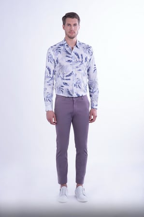 P 1078 Slim Fit Lila Spor Pantolon