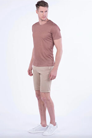 029 Slim Fit Bej Bermuda