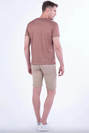 029 Slim Fit Bej Bermuda