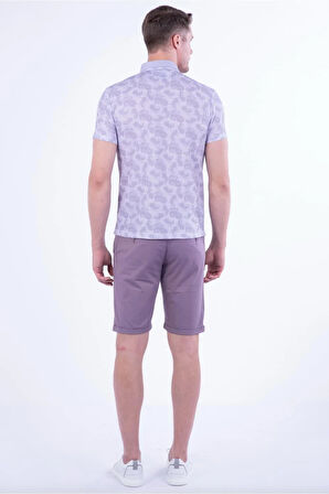 029 Slim Fit Lila Bermuda