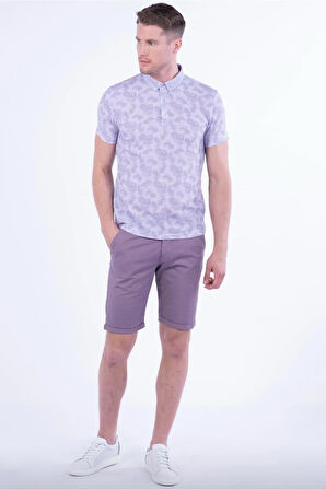 029 Slim Fit Lila Bermuda