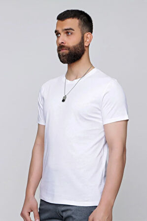 TS 812 Slim Fit Beyaz Spor T-Shirt