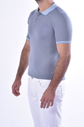TS 814 Slim Fit Havacı Mavi Spor T-Shirt