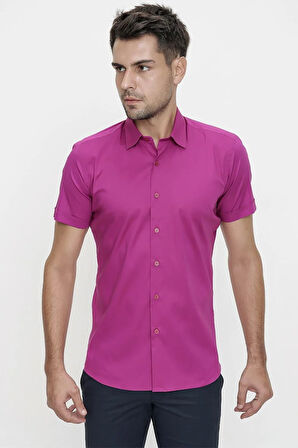 G 1474 Slim Fit Fuşya Spor Gömlek
