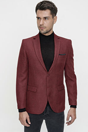 C 595 Slim Fit Bordo Spor Ceket