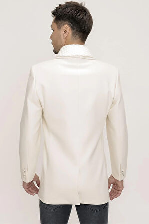 PLT 073 Beyaz Klasik Palto