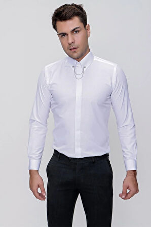 GK 629 Beyaz Klasik Gömlek