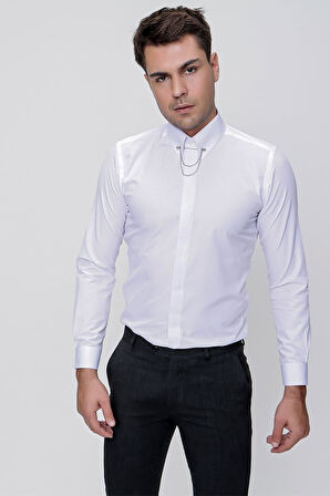 GK 629 Beyaz Klasik Gömlek