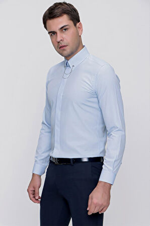 GK 629 Mavi Klasik Gömlek