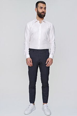 P 1081 Slim Fit Lacivert Spor Pantolon