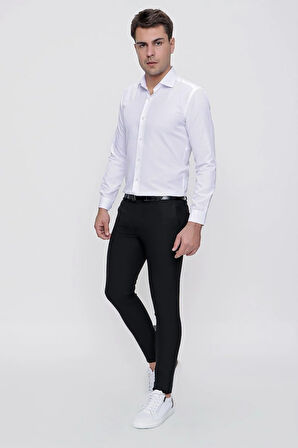 P 1086 Slim Fit Siyah Spor Pantolon
